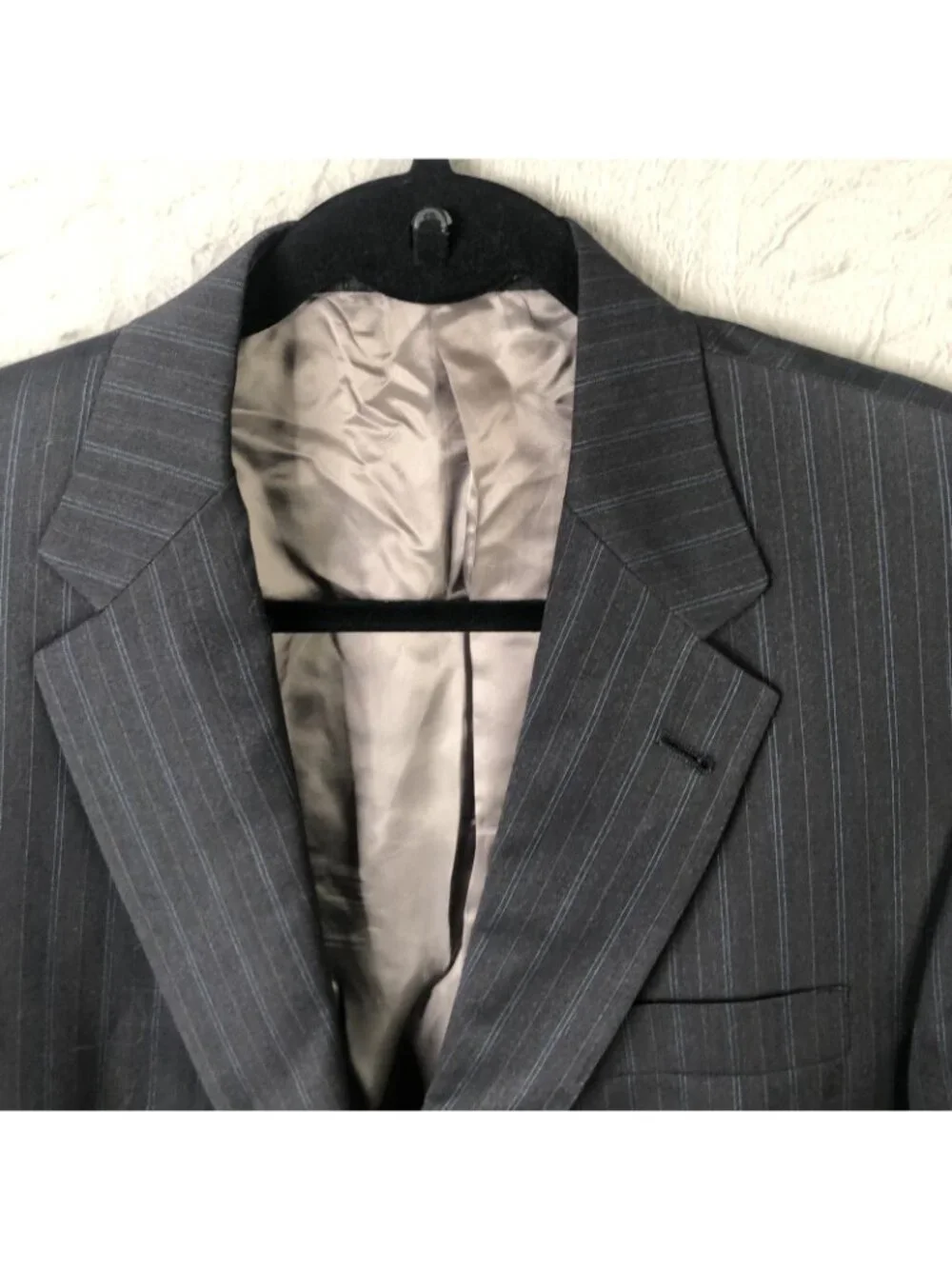 Hart Schaffner Marx Blazer Mens 44R Gray Pinstripe Wool Suit Jacket Dillard's